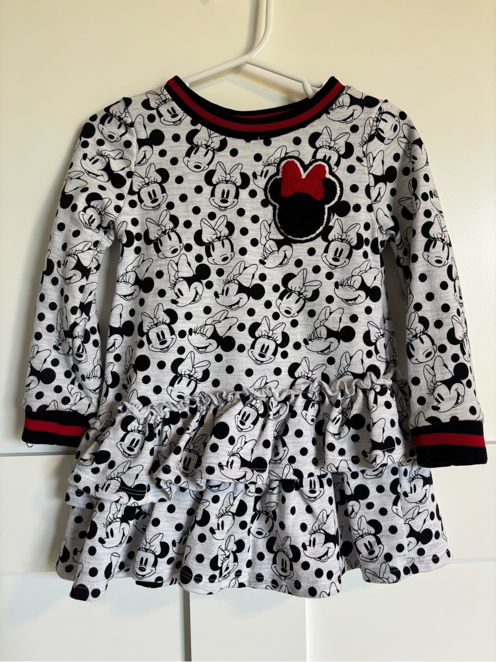 Disney Minnie Mouse Black, White & Red Trim Pullover